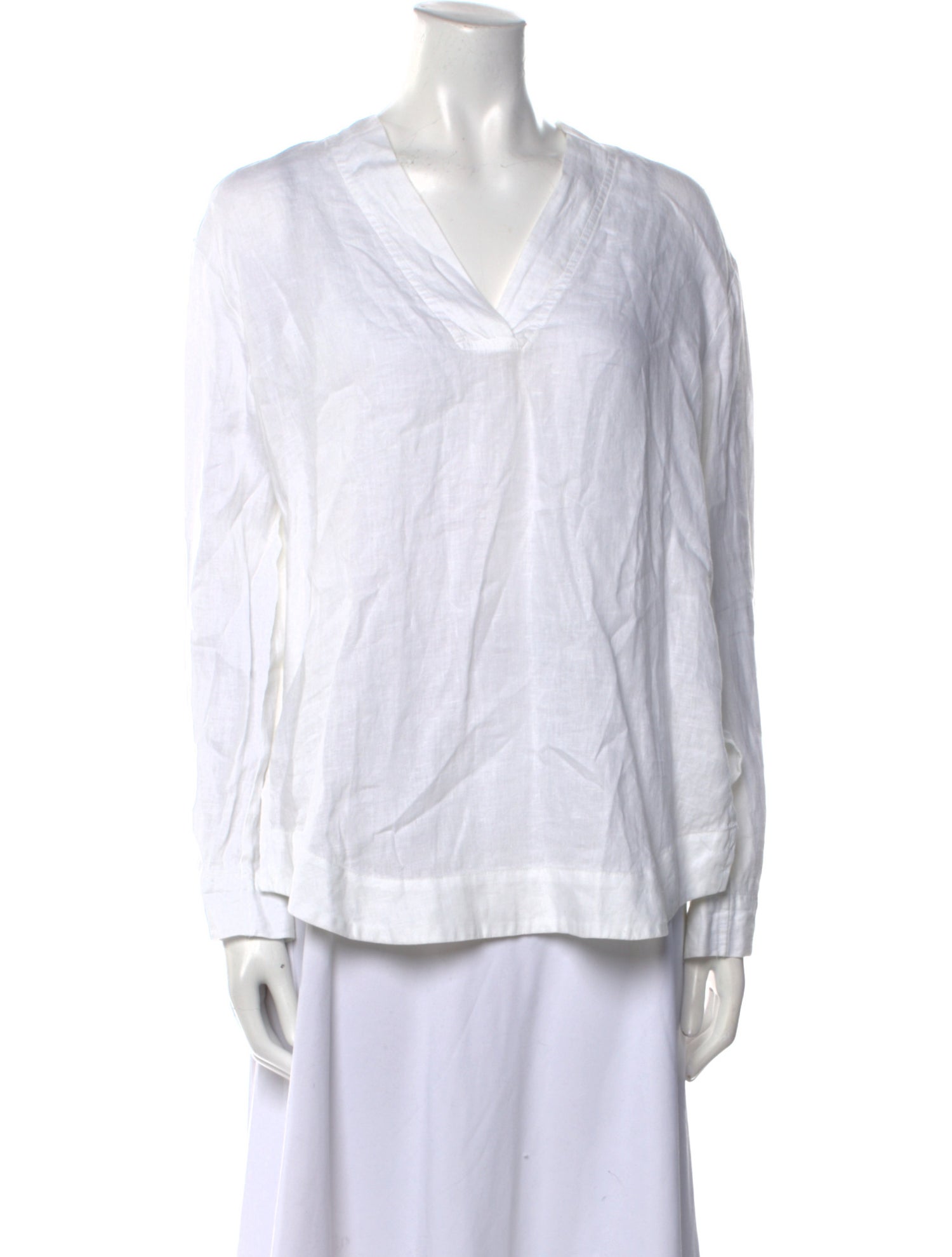 Claudio Milano Linen V-Neck Top