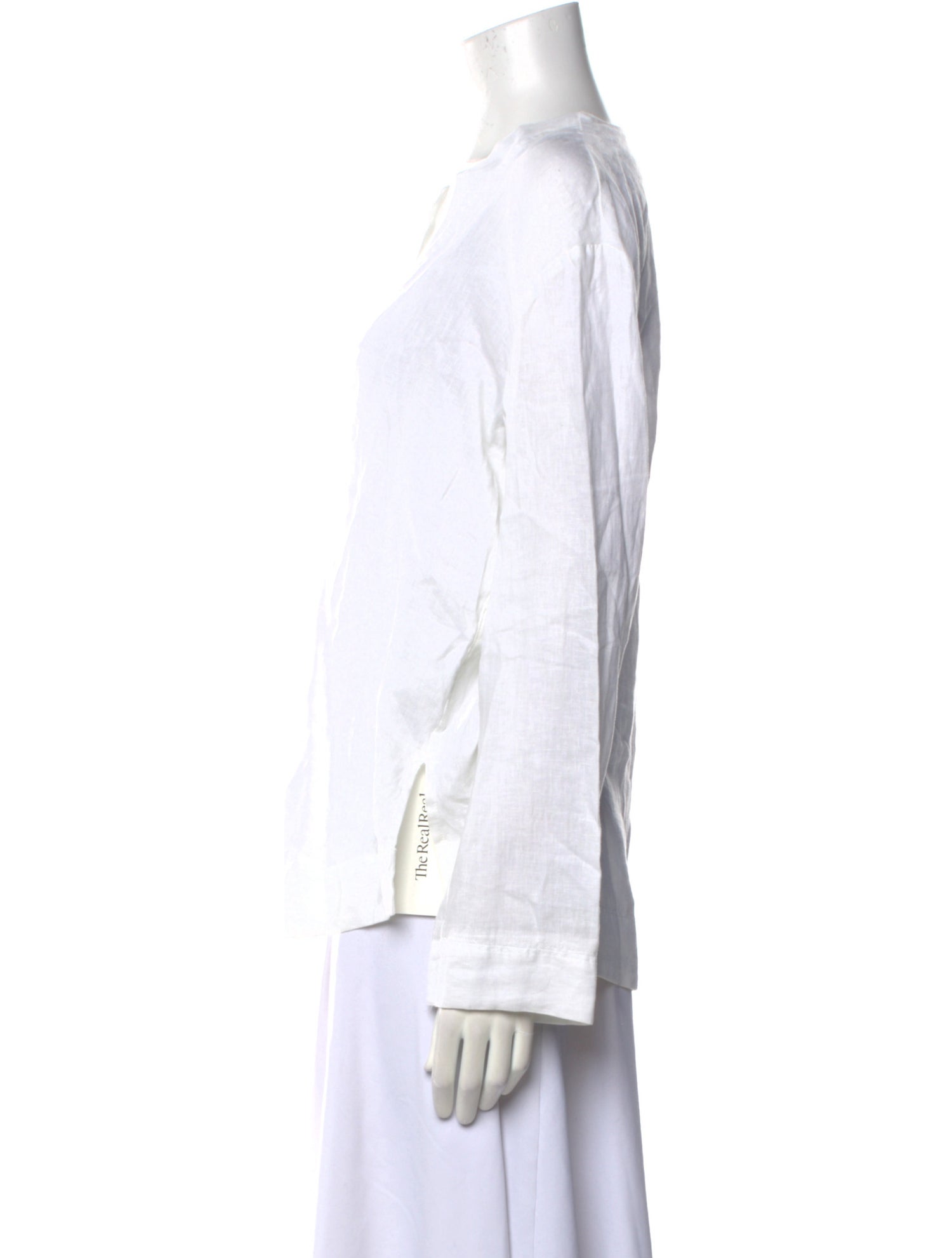 Claudio Milano Linen V-Neck Top