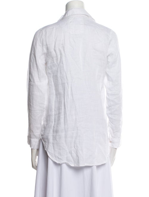 Claudio Milano Linen Three-Quarter Sleeve Button-Up Top
