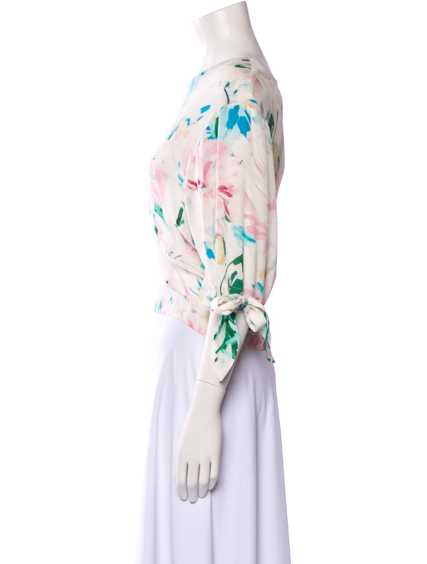 Christy Lynn Silk Floral Print Crop Top