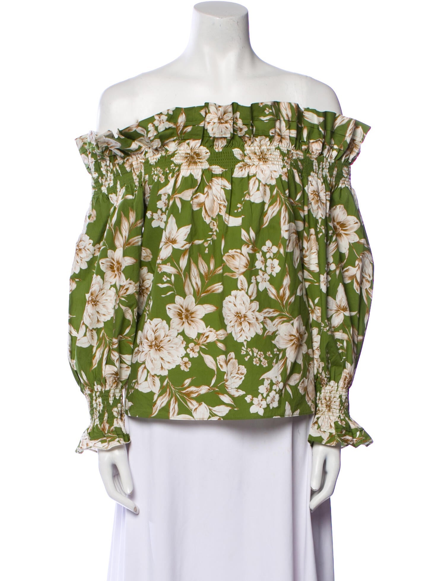 Christy Lynn Floral Print Off-The-Shoulder Blouse