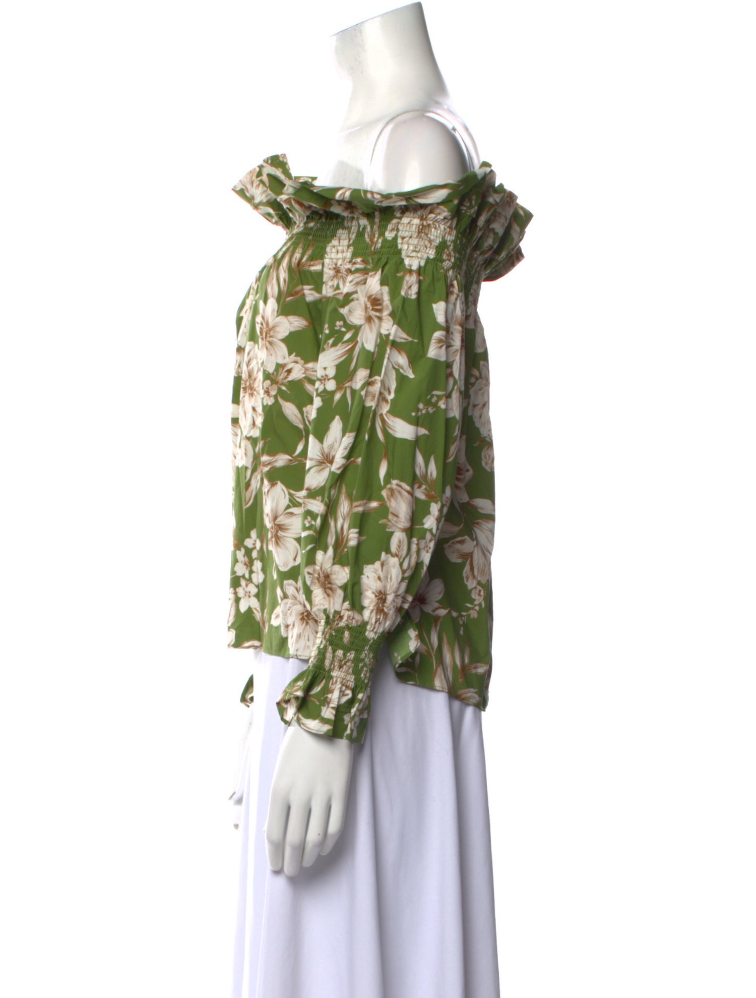 Christy Lynn Floral Print Off-The-Shoulder Blouse