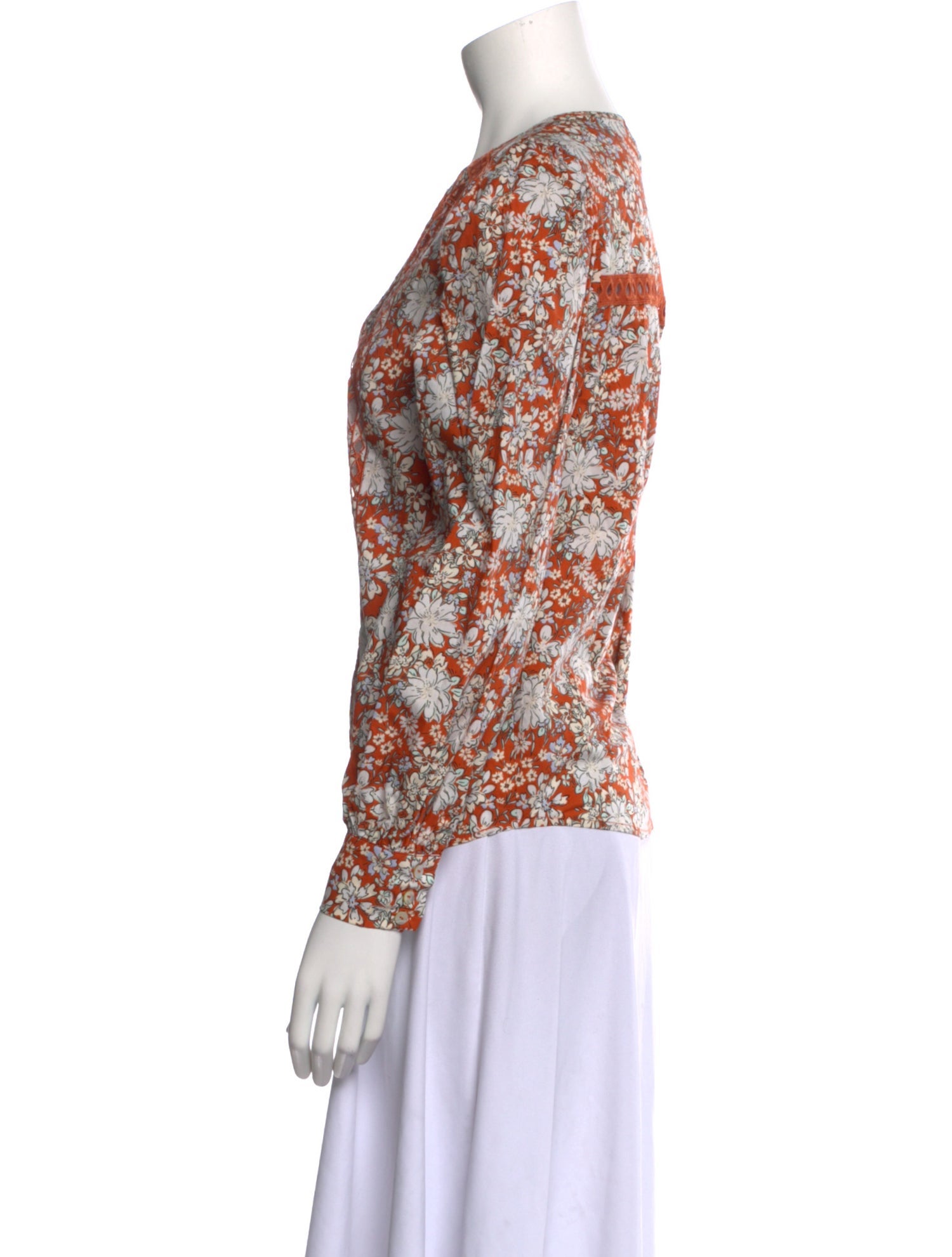 Christy Lynn Floral Print Crew Neck Blouse w/ Tags