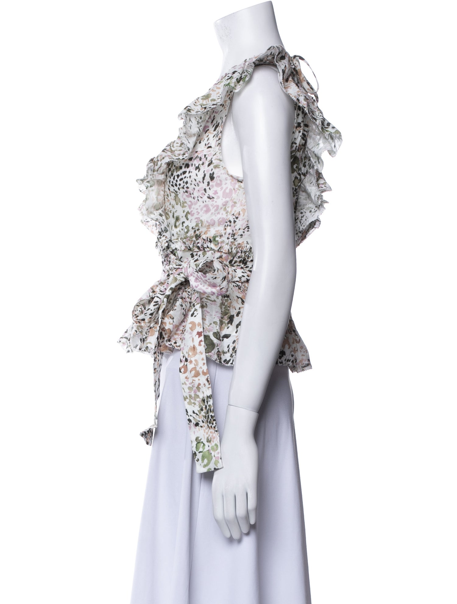 Christy Lynn Linen Floral Print Crop Top w/ Tags