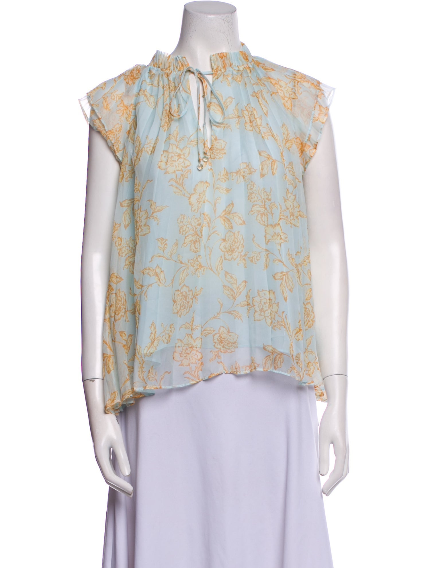 Christy Lynn Floral Print Mock Neck Blouse