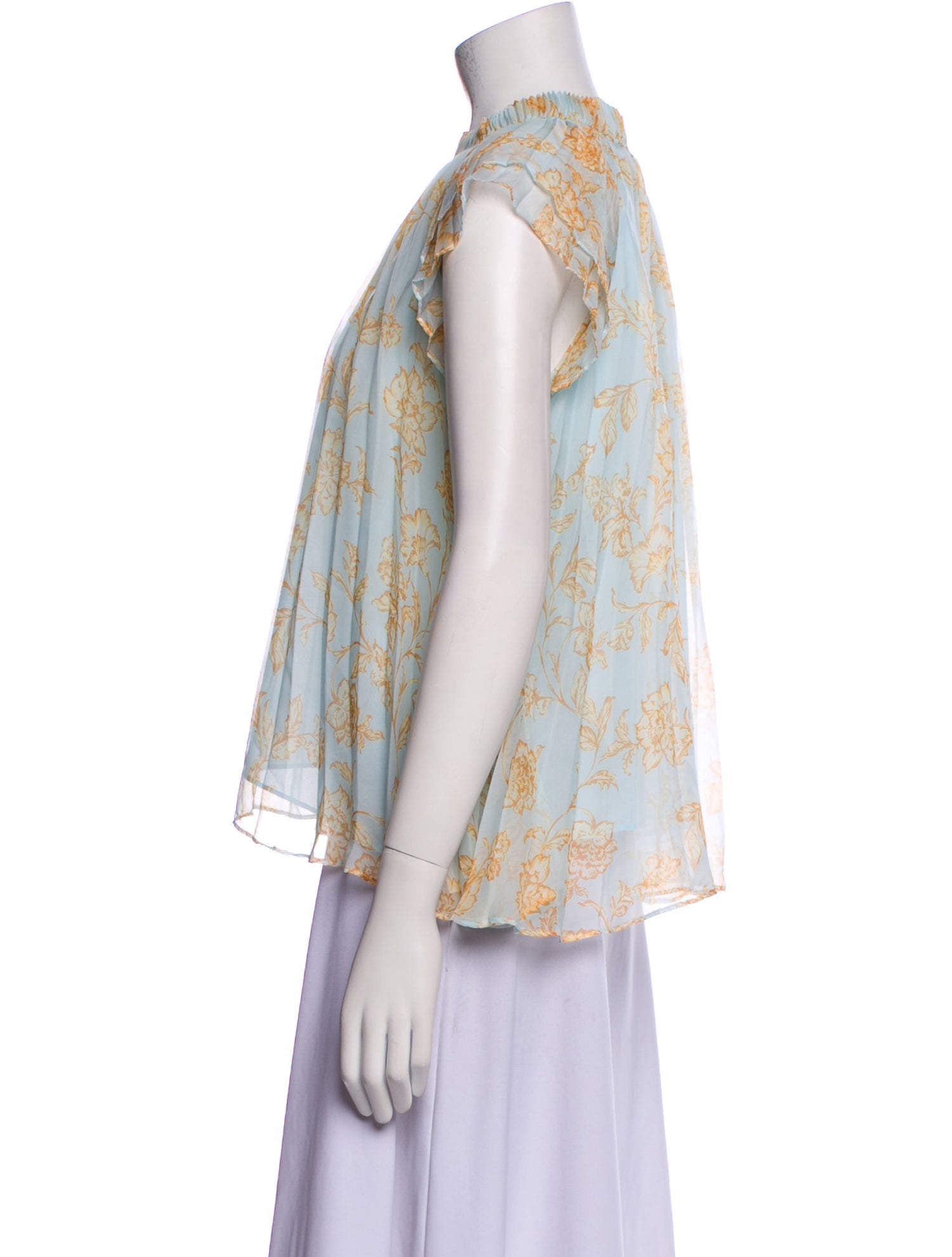 Christy Lynn Floral Print Mock Neck Blouse