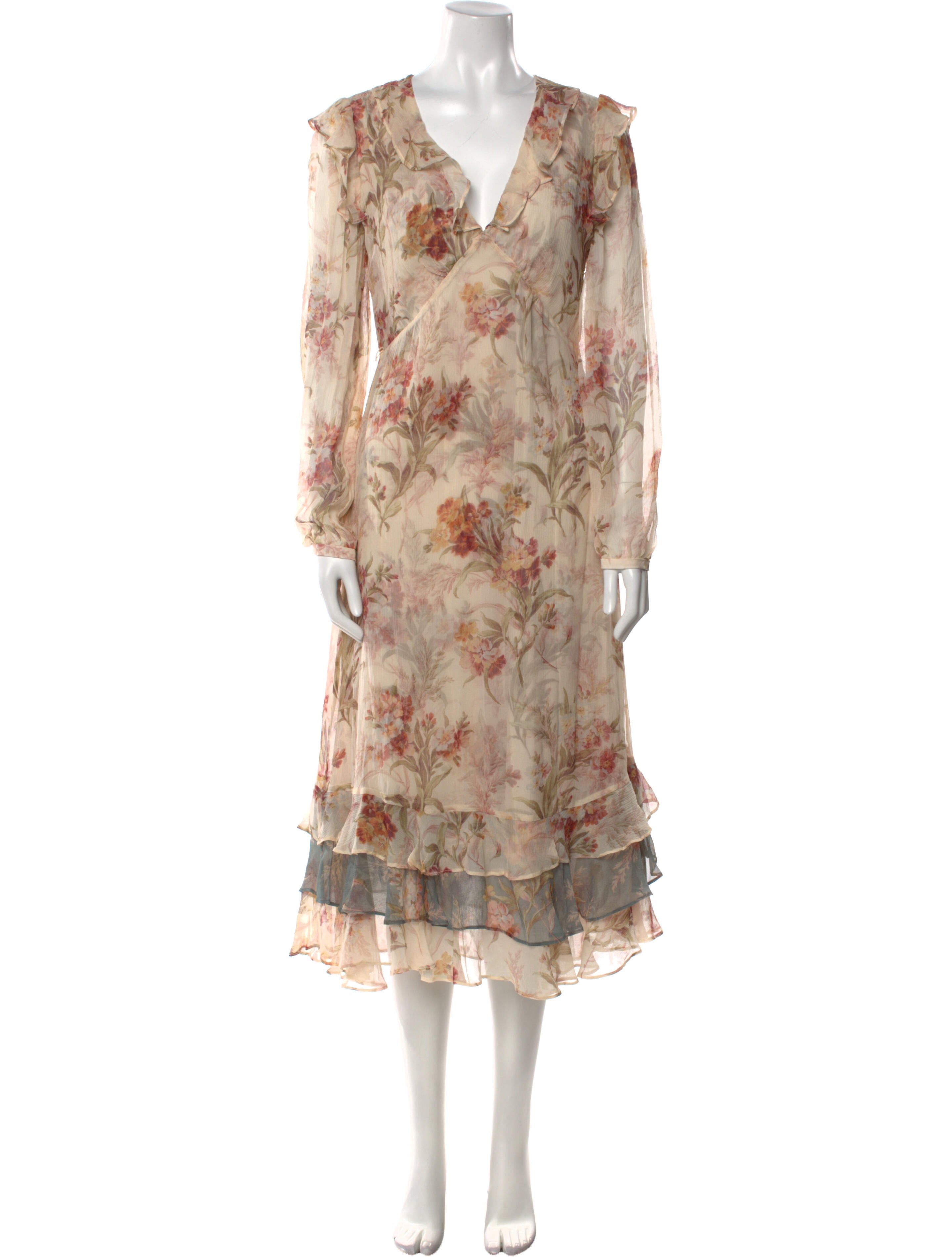 Christy Lynn Silk Midi Length Dress