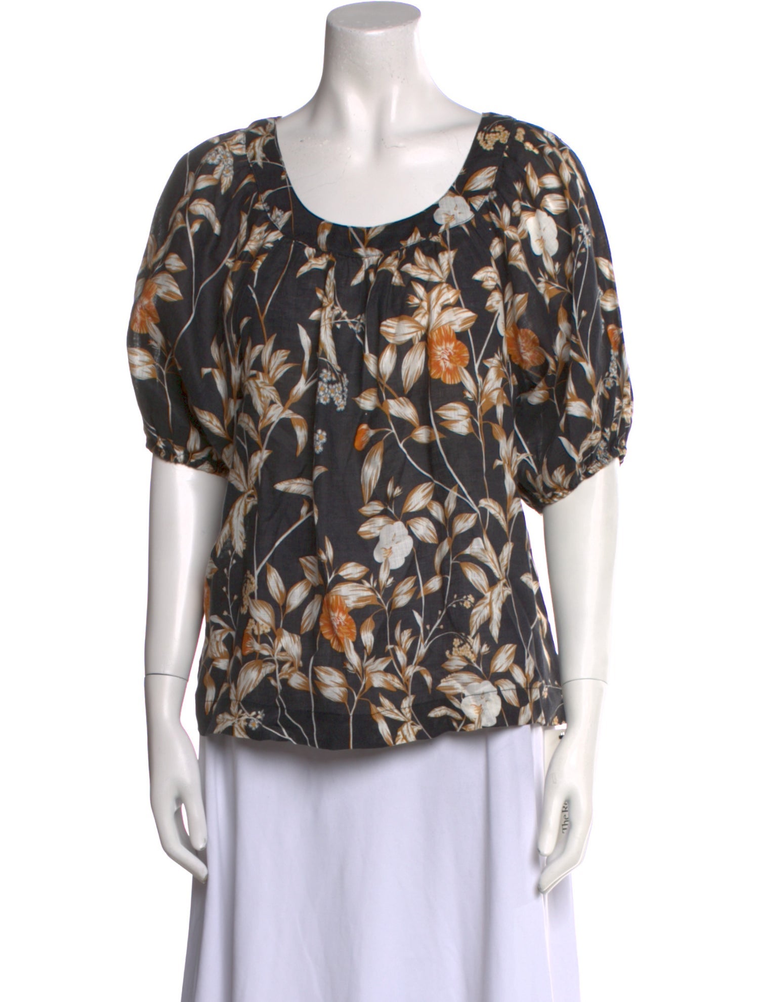 Christy Lynn Linen Printed Blouse