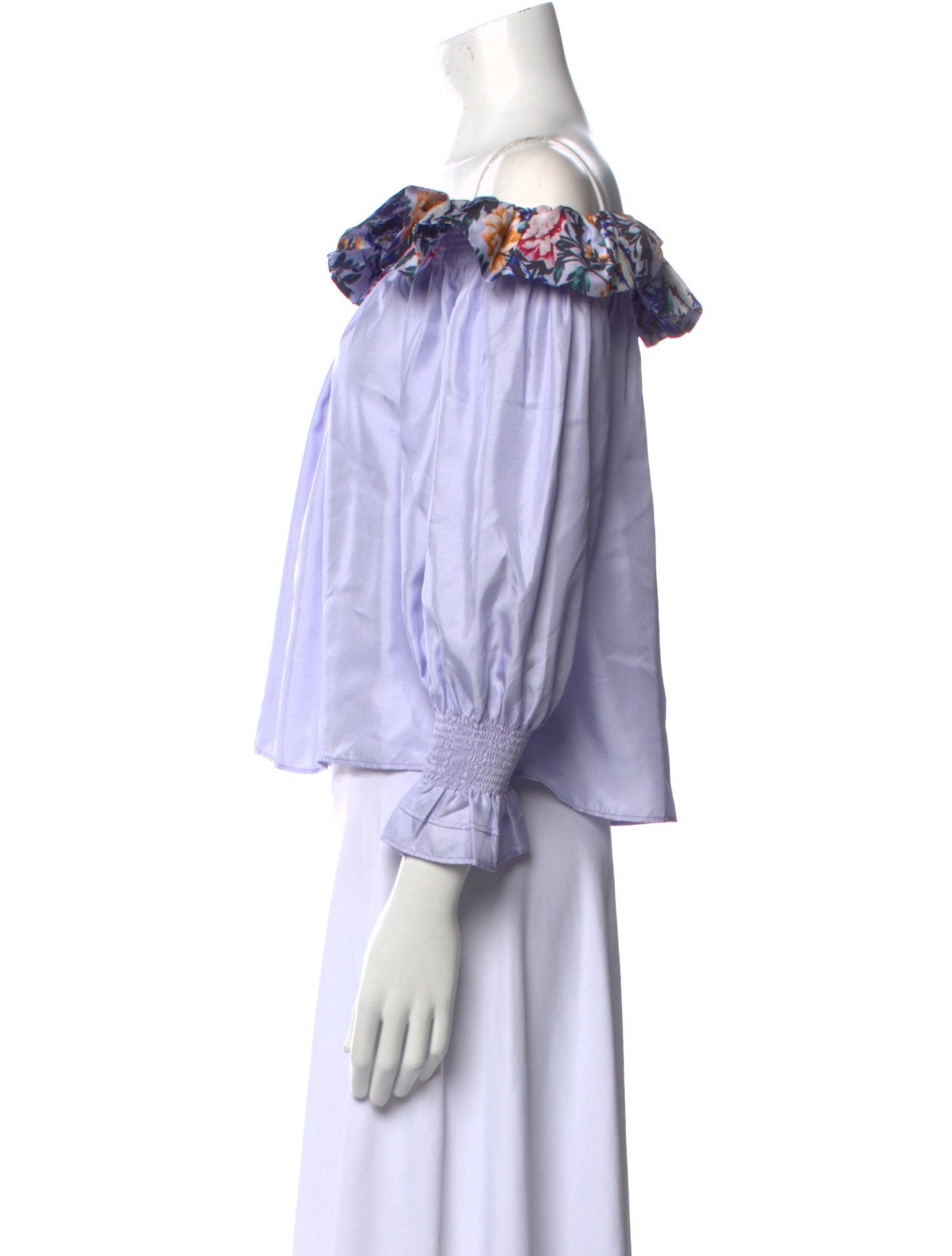 Christy Lynn Off-The-Shoulder Three-Quarter Sleeve Crop Top