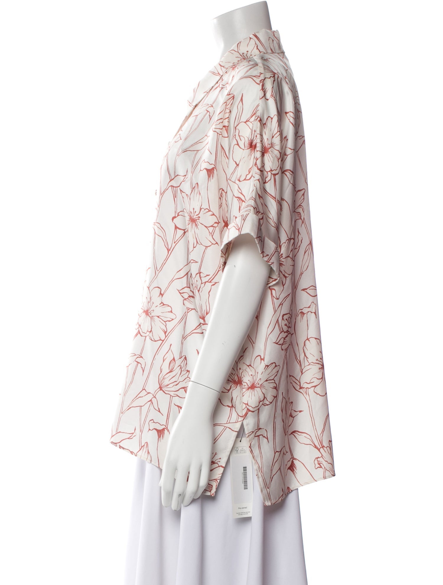 Christy Lynn Silk Printed Button-Up Top