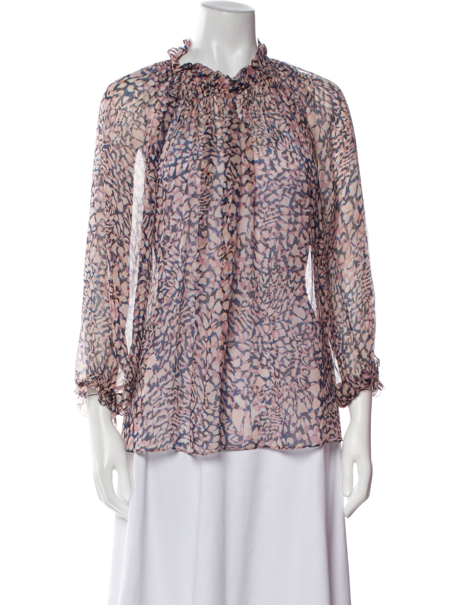 Christy Lynn Silk Animal Print Blouse