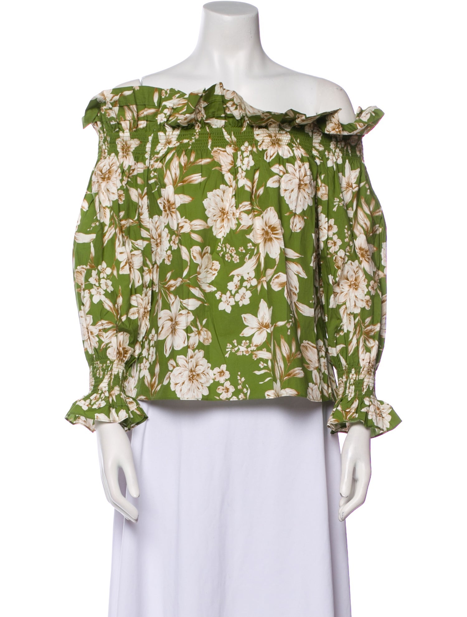 Christy Lynn Floral Print Off-The-Shoulder Blouse