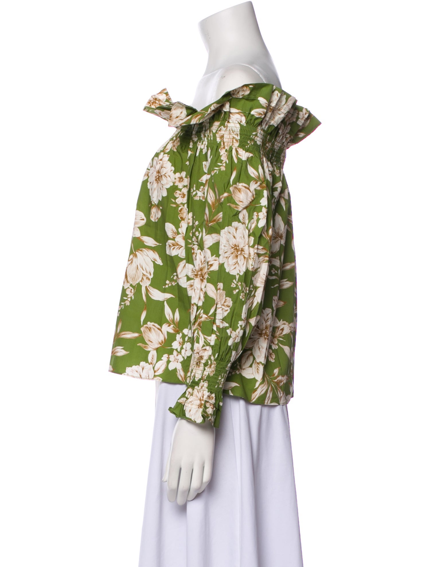 Christy Lynn Floral Print Off-The-Shoulder Blouse