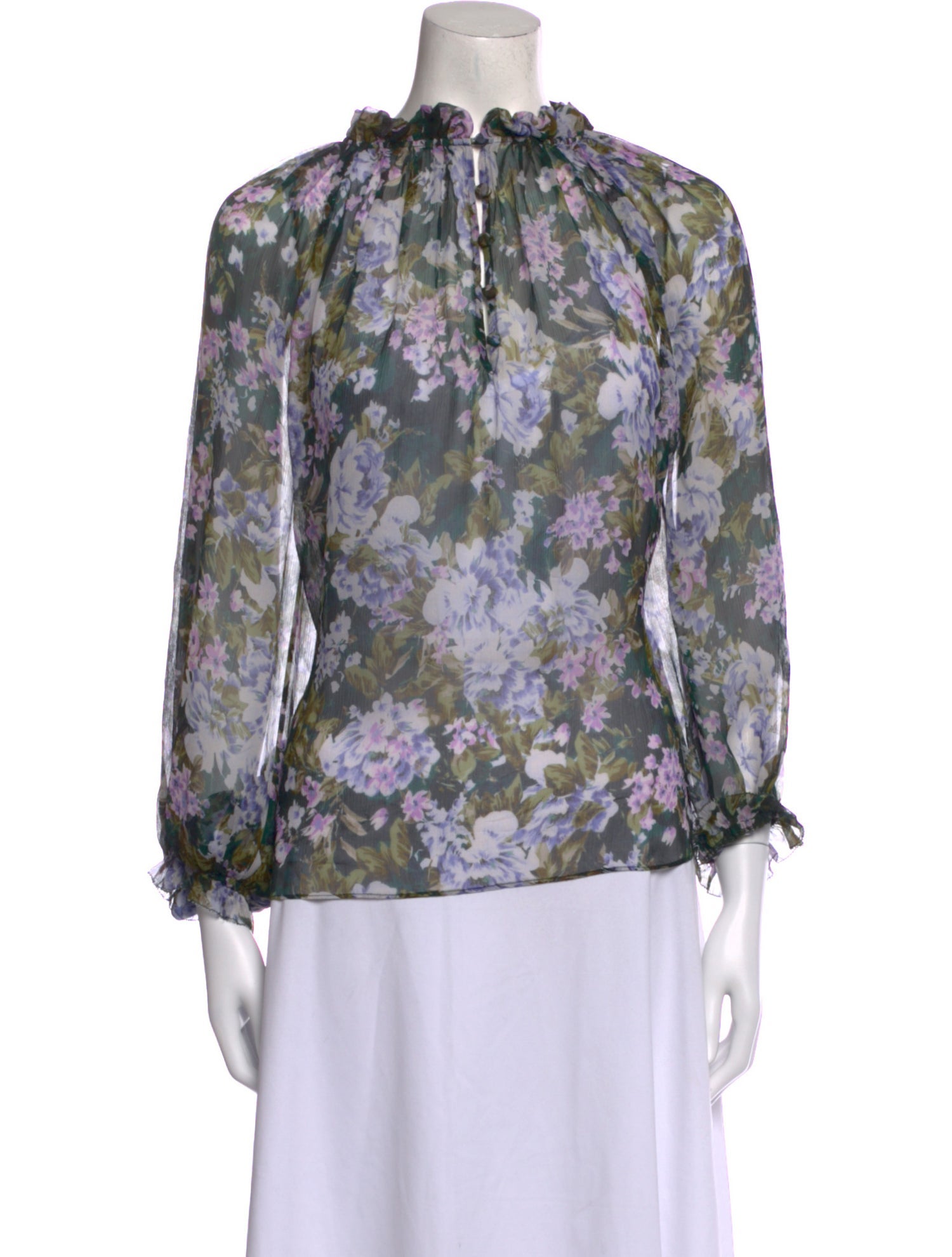 Christy Lynn Silk Floral Print Blouse