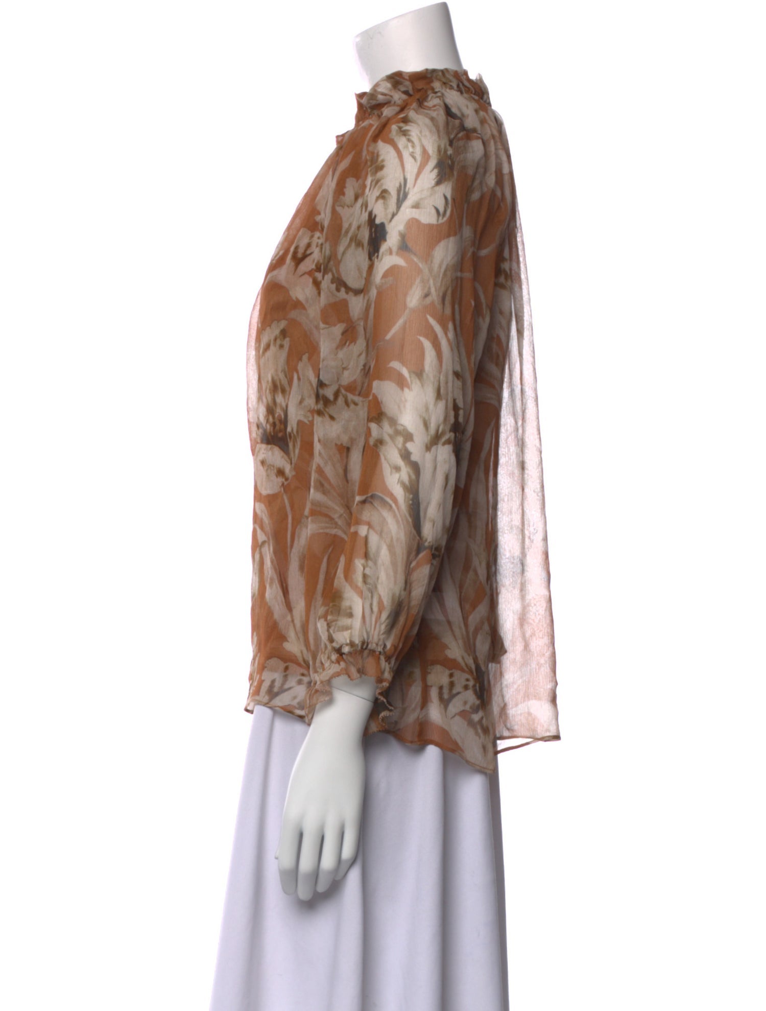 Christy Lynn Floral Print Mock Neck Blouse