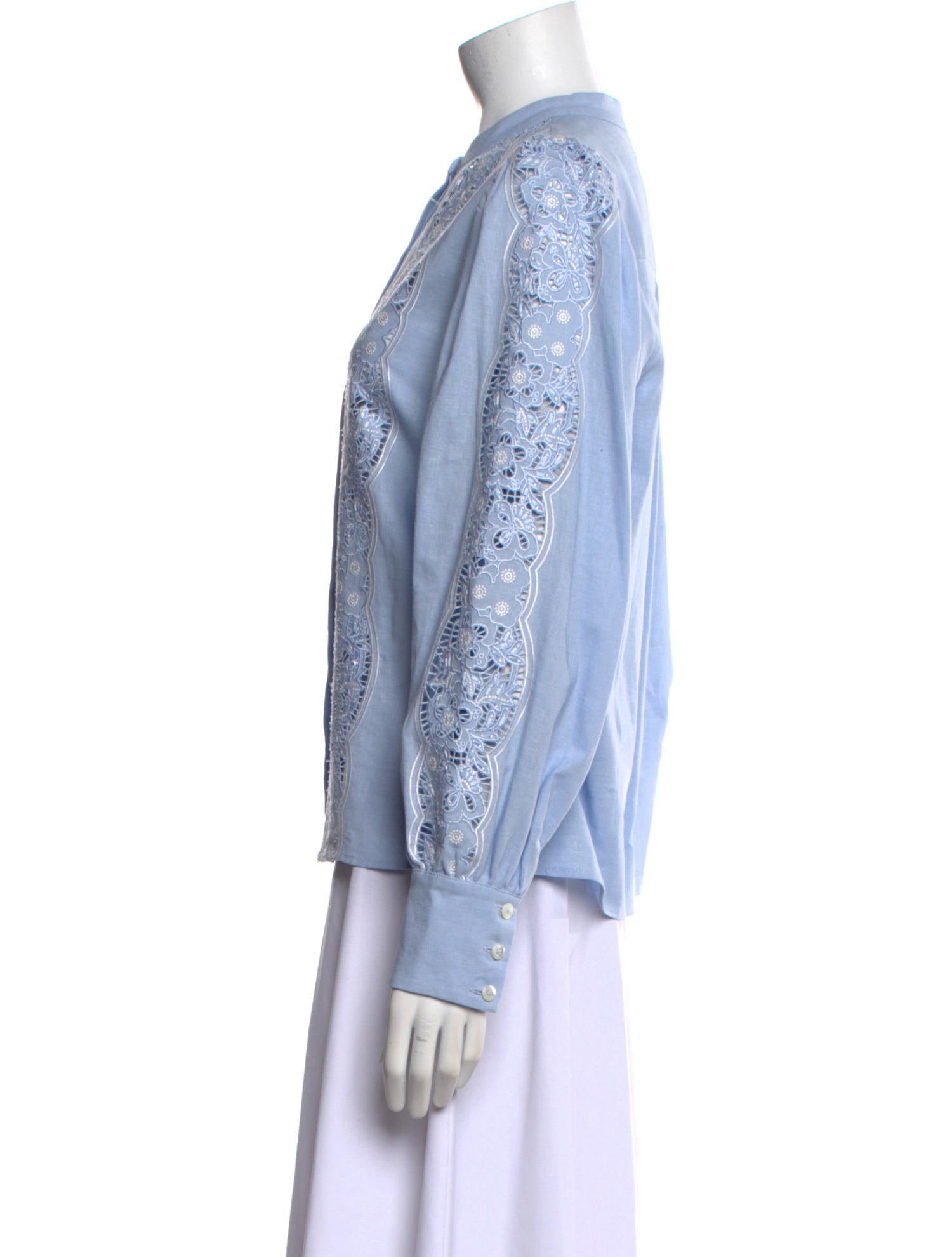 Christy Lynn Patterned Mock Neck Button-Up Top w/ Tags