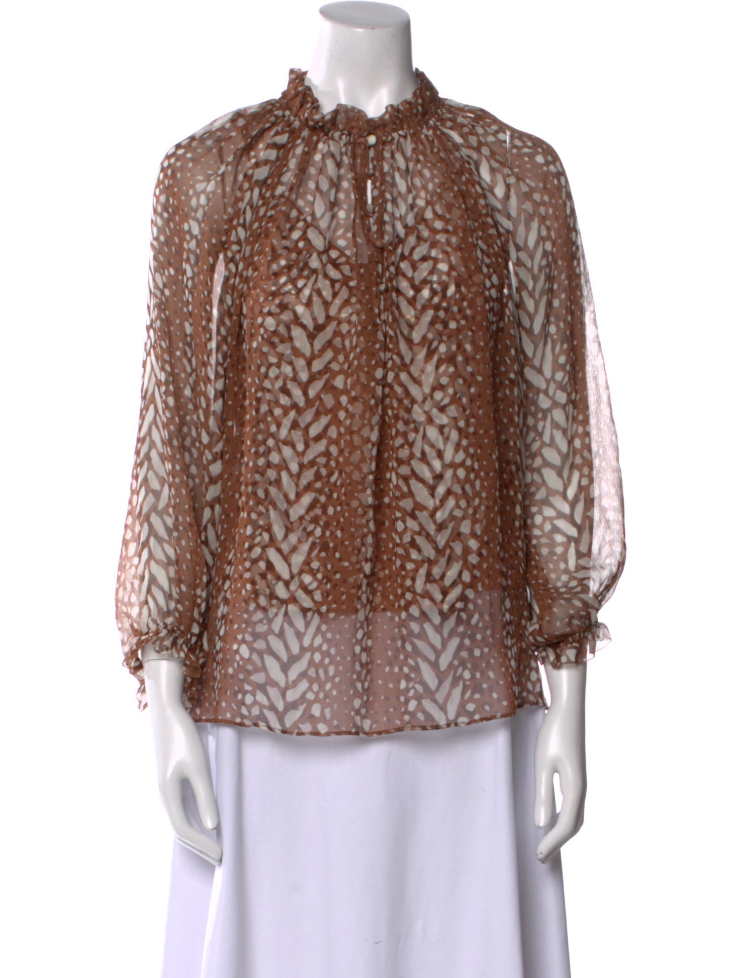 Christy Lynn Animal Print Mock Neck Blouse