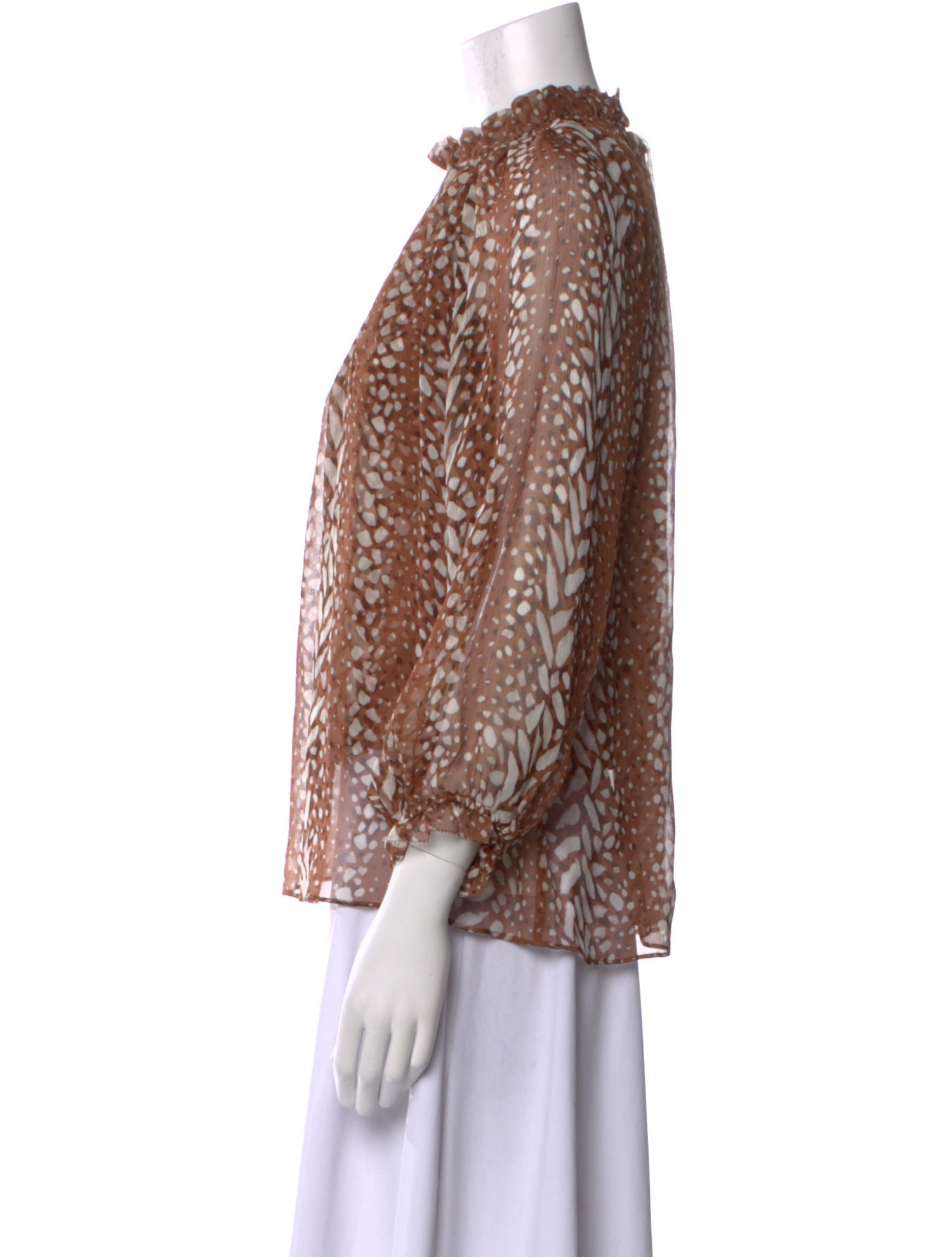 Christy Lynn Animal Print Mock Neck Blouse