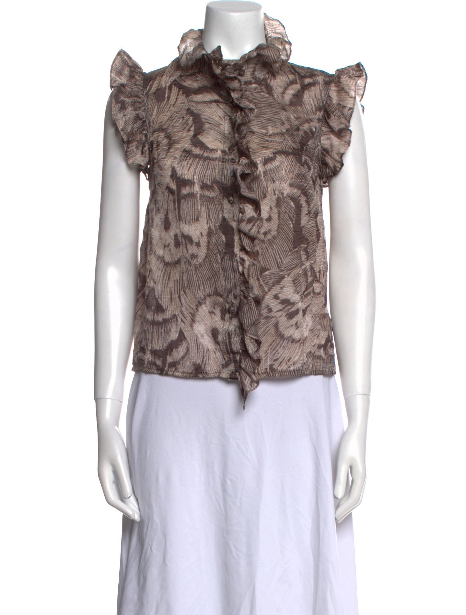 Christy Lynn Animal Print Mock Neck Blouse w/ Tags