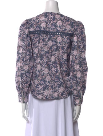 Christy Lynn Floral Print Crew Neck Blouse