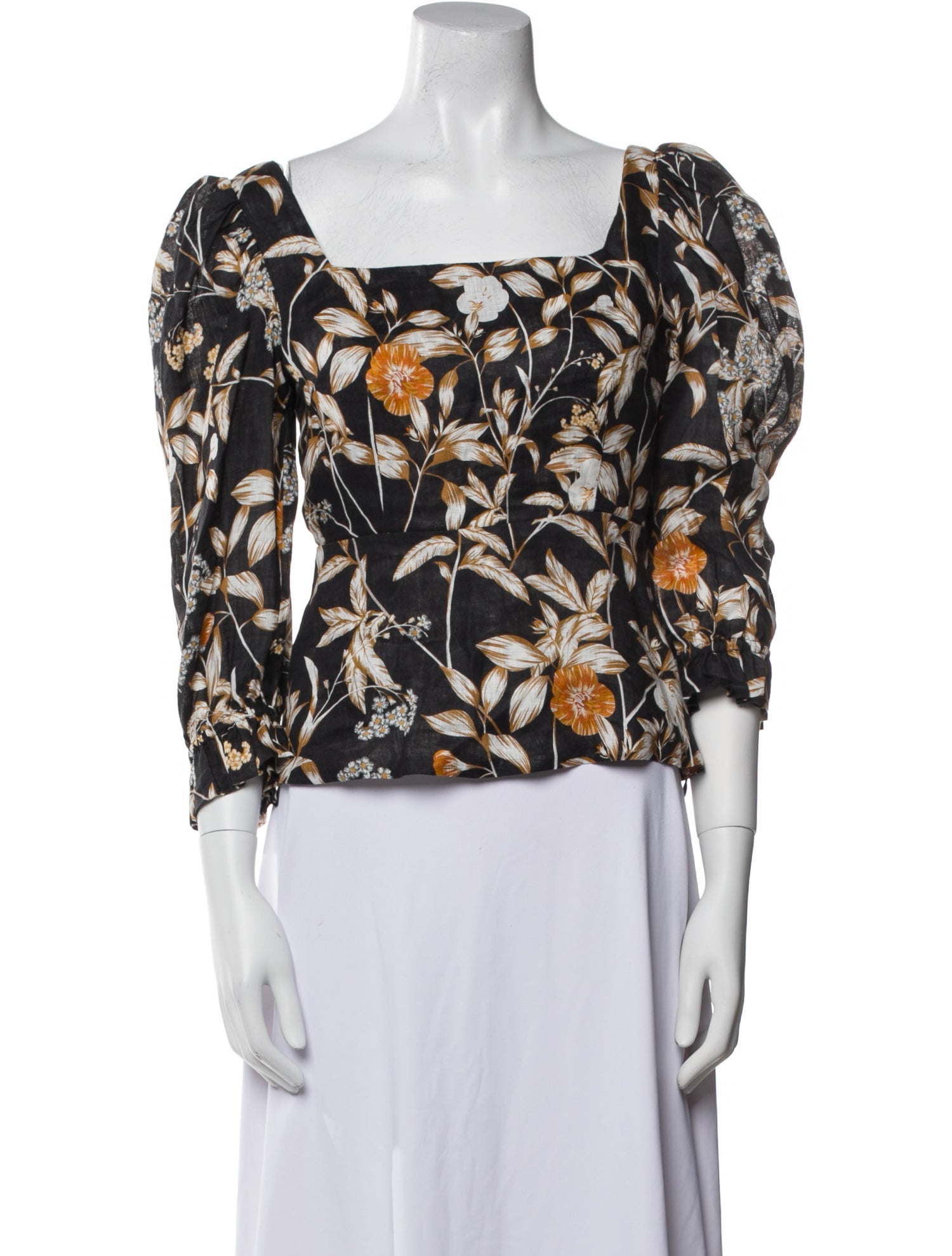 Christy Lynn Linen Floral Print Blouse