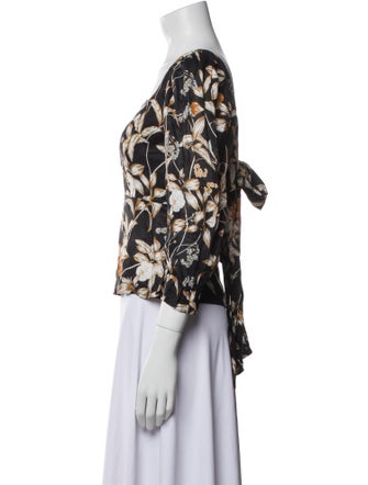 Christy Lynn Linen Floral Print Blouse