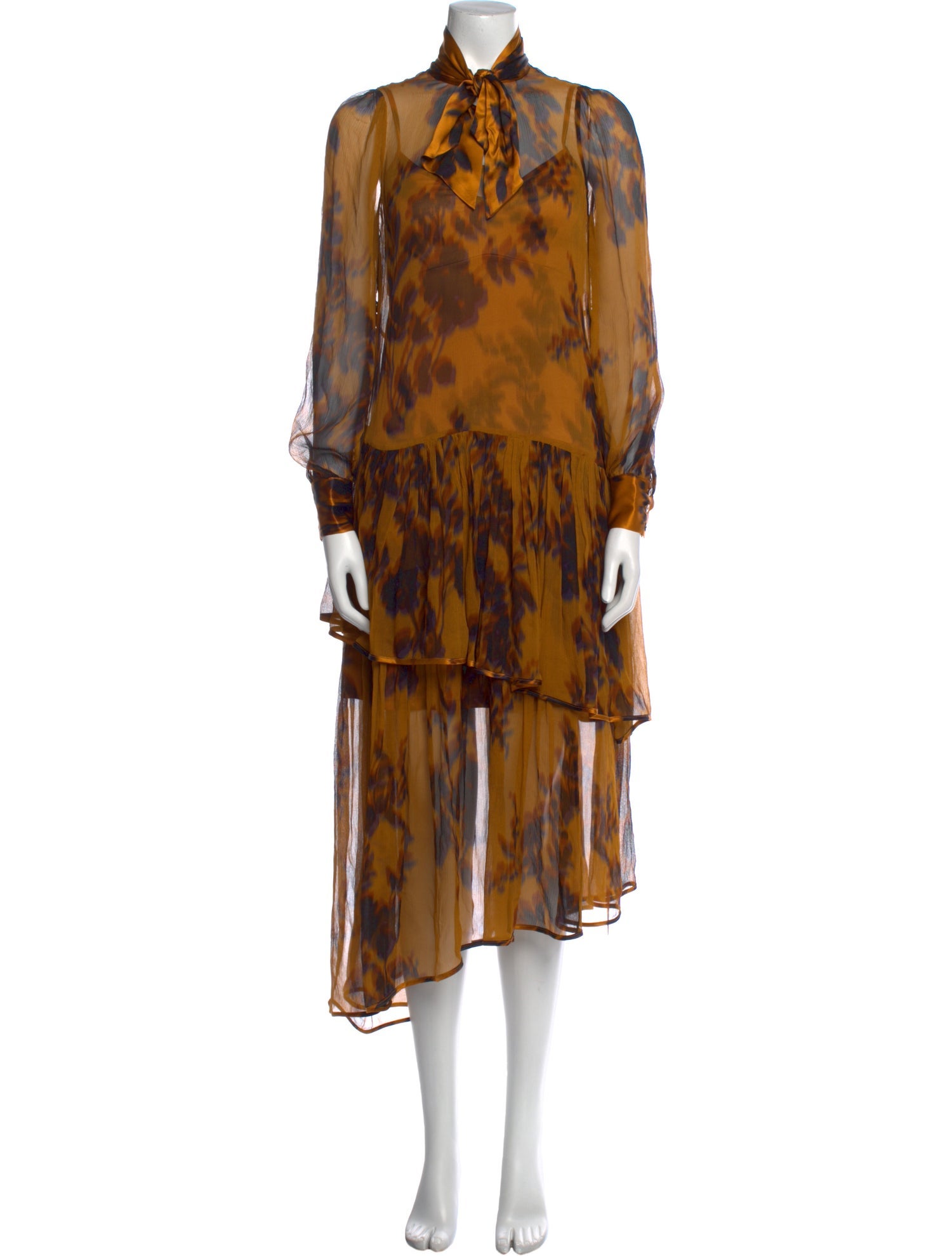 Christy Lynn Silk Midi Length Dress