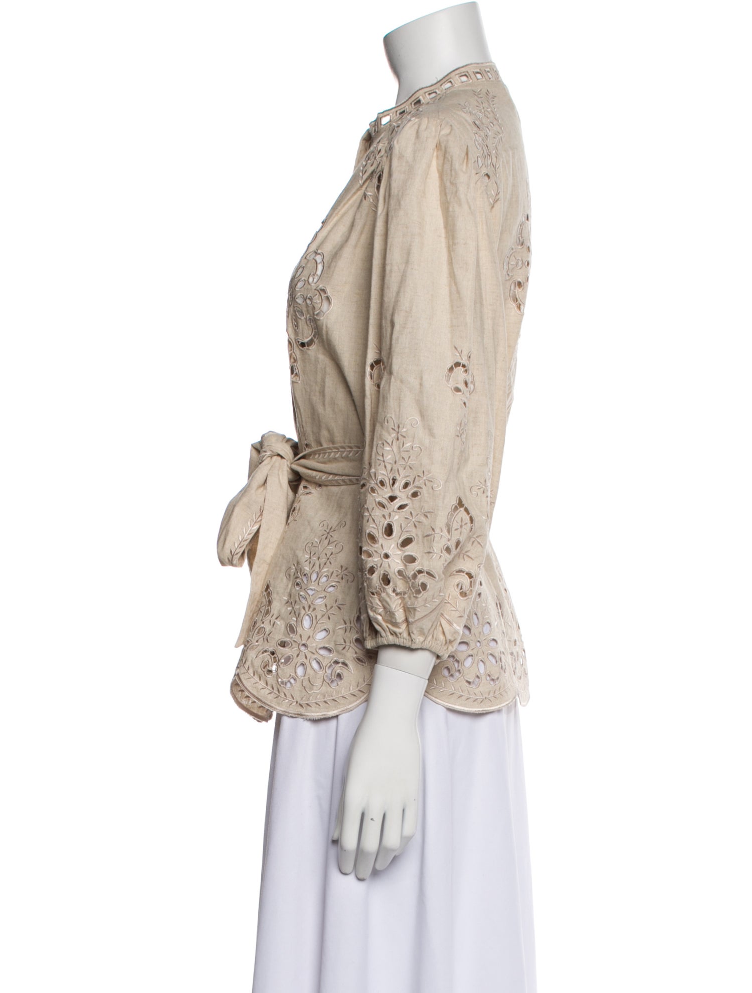 Christy Lynn Patterned Mock Neck Blouse