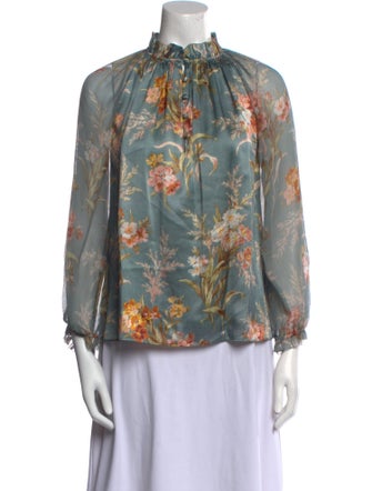 Christy Lynn Silk Floral Print Blouse