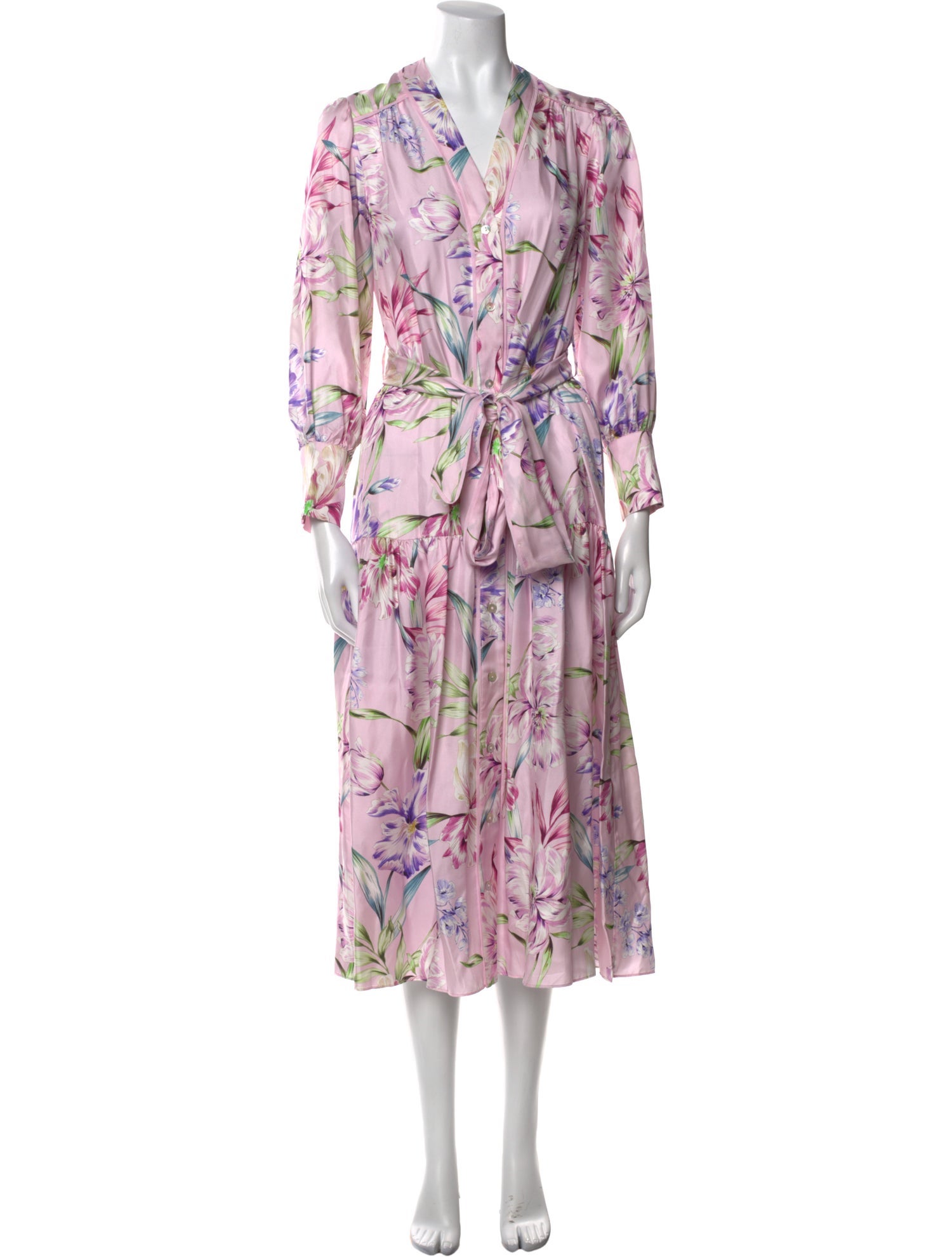 Christy Lynn Silk Midi Length Dress