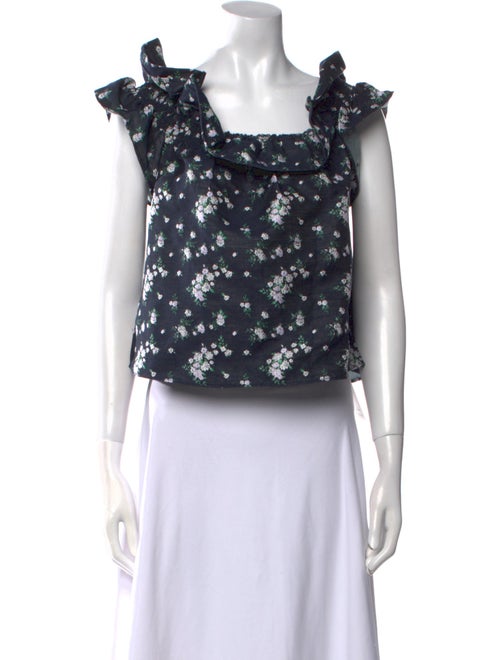 Christy Lynn Floral Print Square Neckline Crop Top