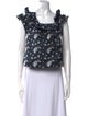 Christy Lynn Floral Print Square Neckline Crop Top