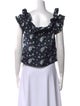 Christy Lynn Floral Print Square Neckline Crop Top