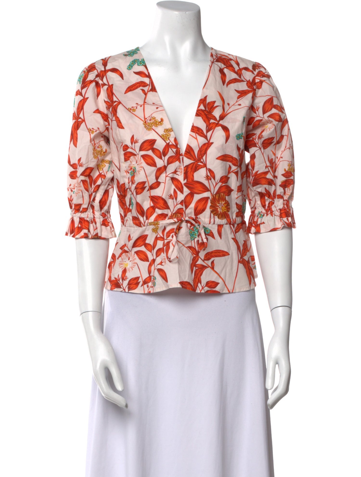 Christy Lynn Printed V-Neck Crop Top w/ Tags