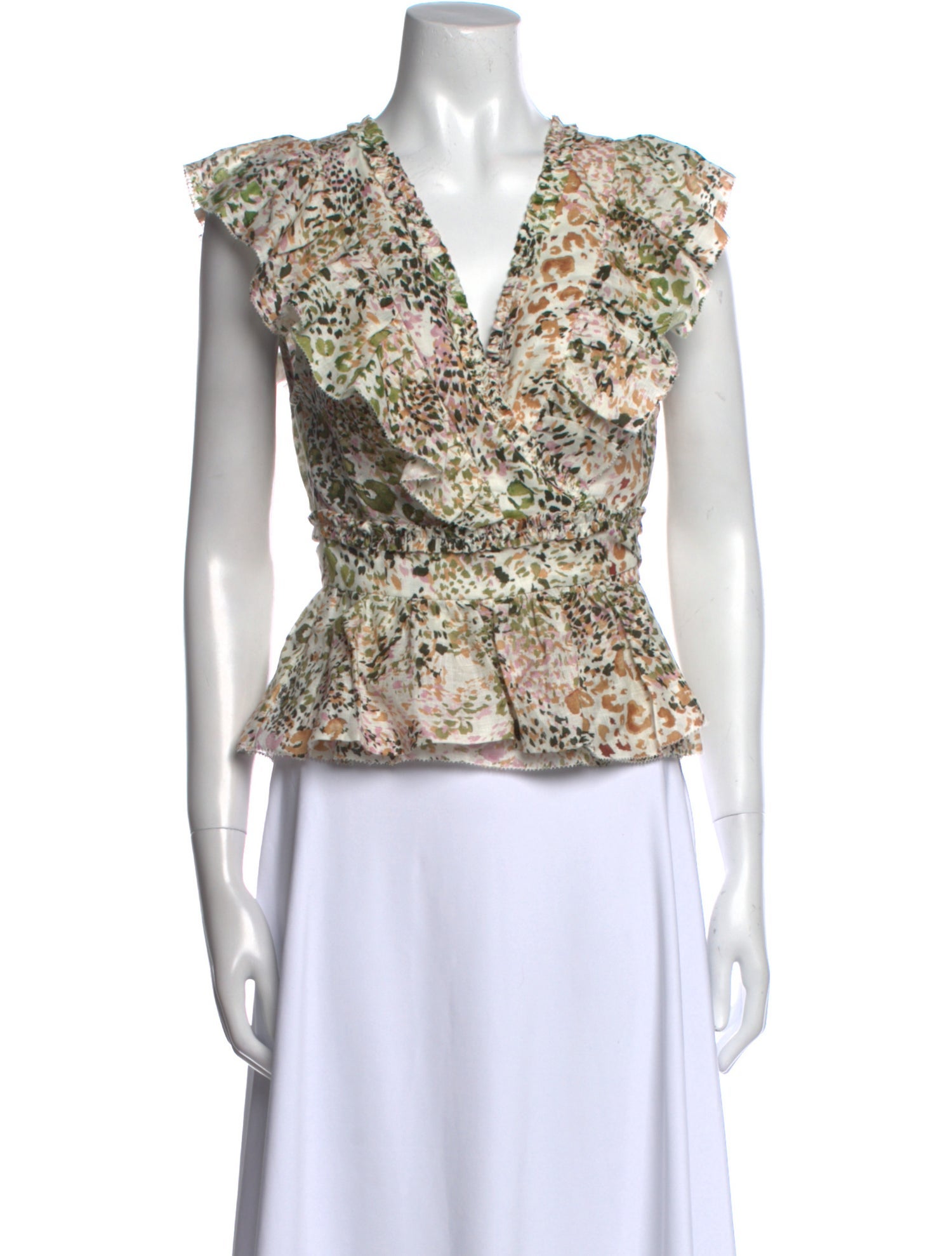 Christy Lynn Linen Floral Print Crop Top