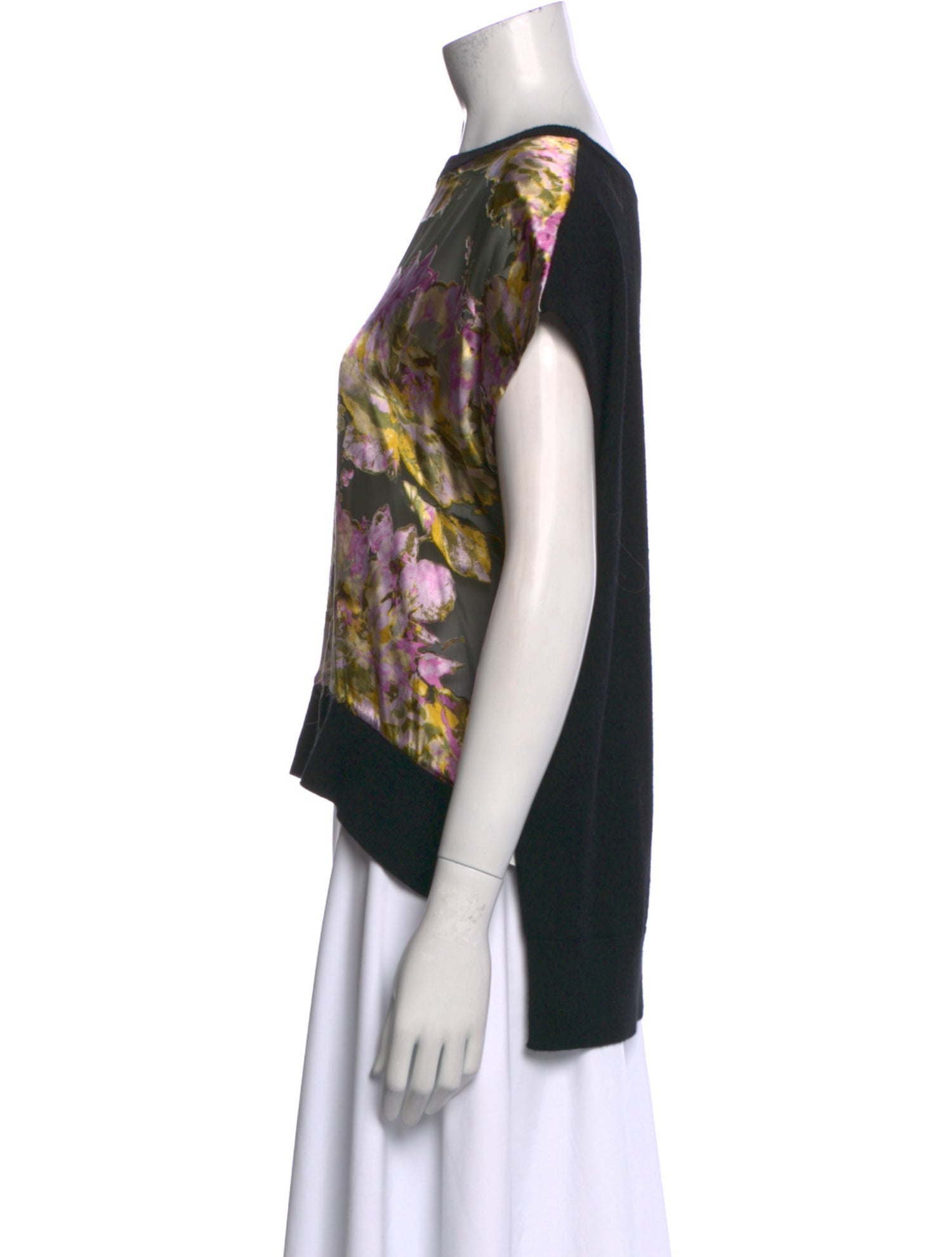 Christy Lynn Floral Print Bateau Neckline Blouse