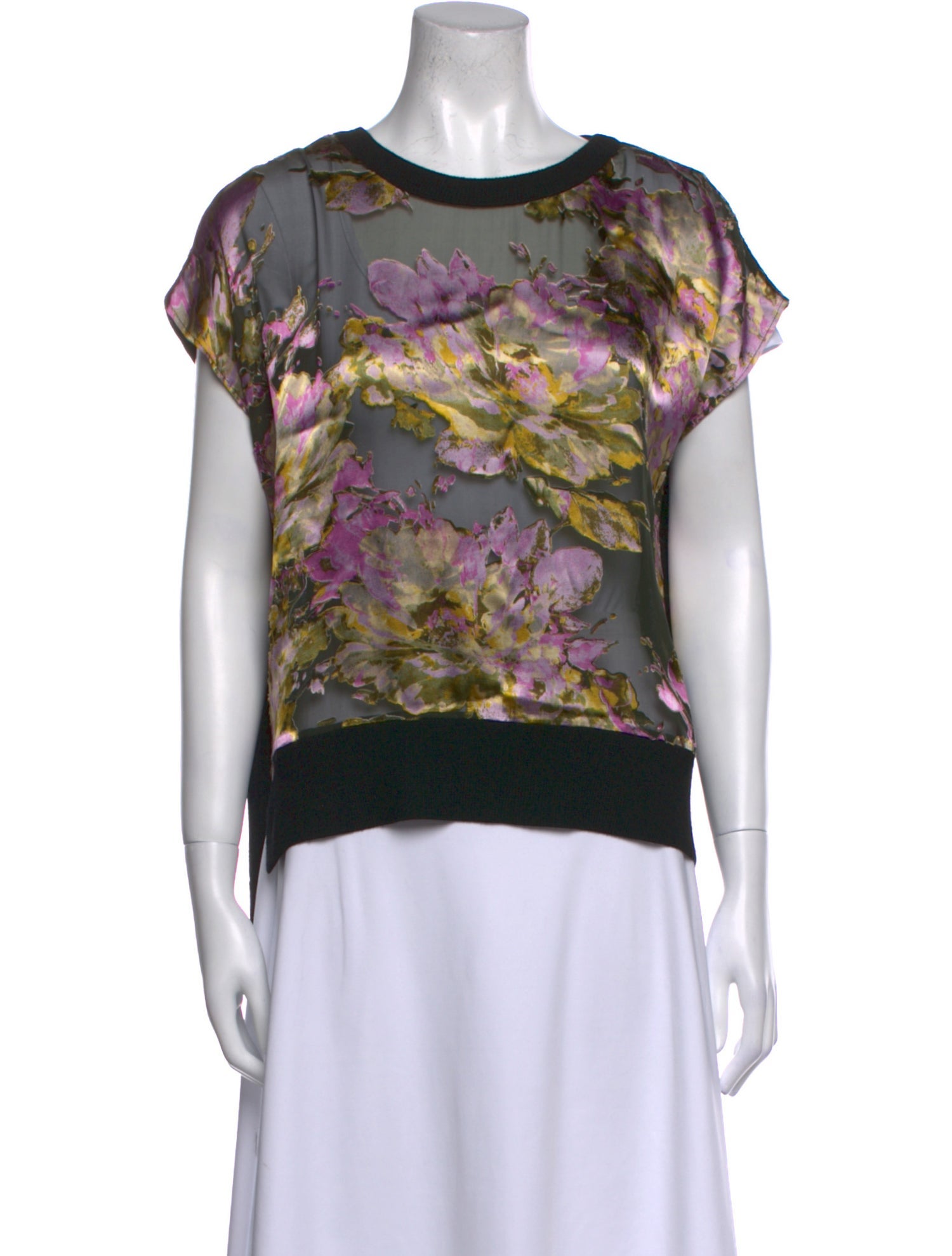 Christy Lynn Silk Floral Print T-Shirt