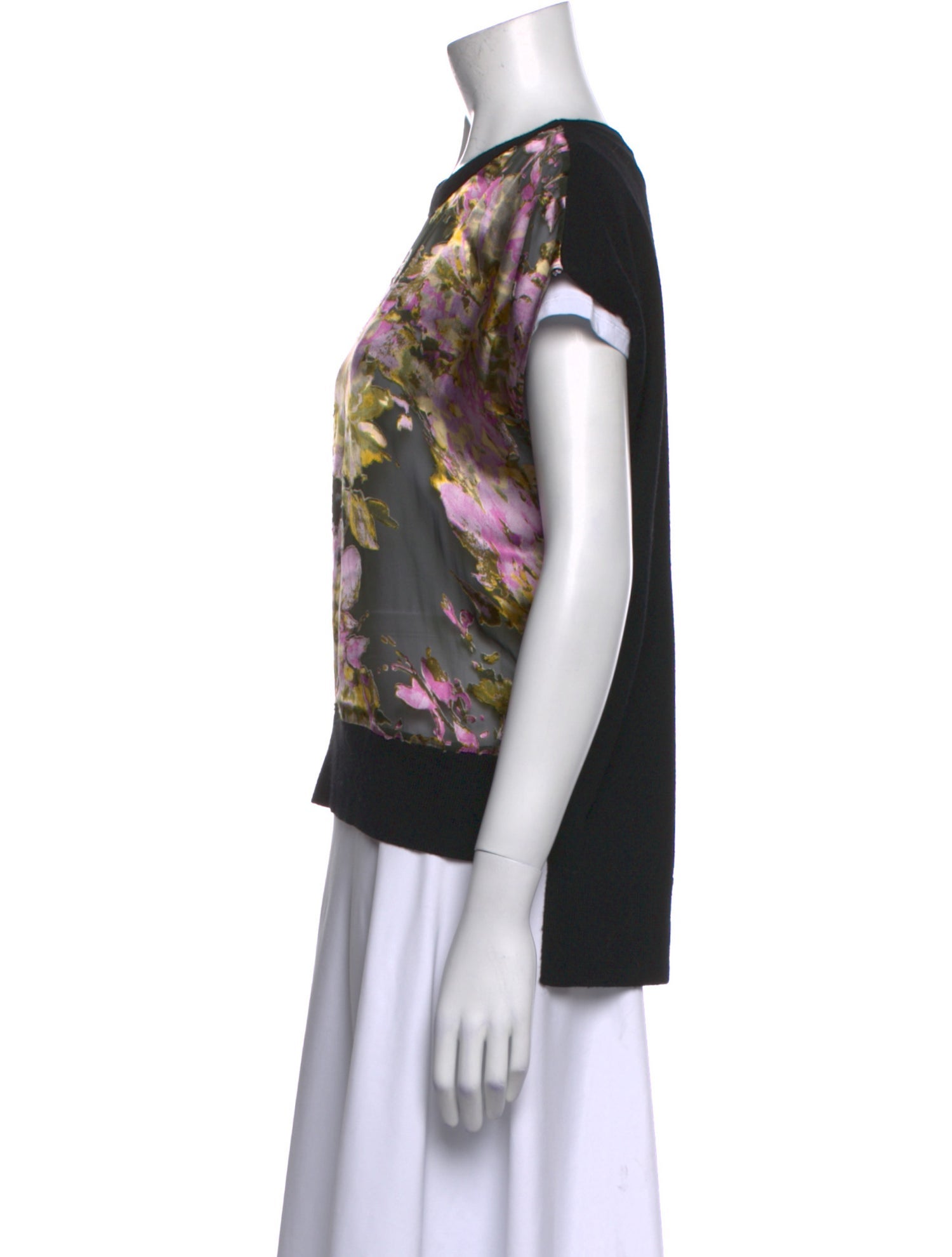 Christy Lynn Silk Floral Print T-Shirt