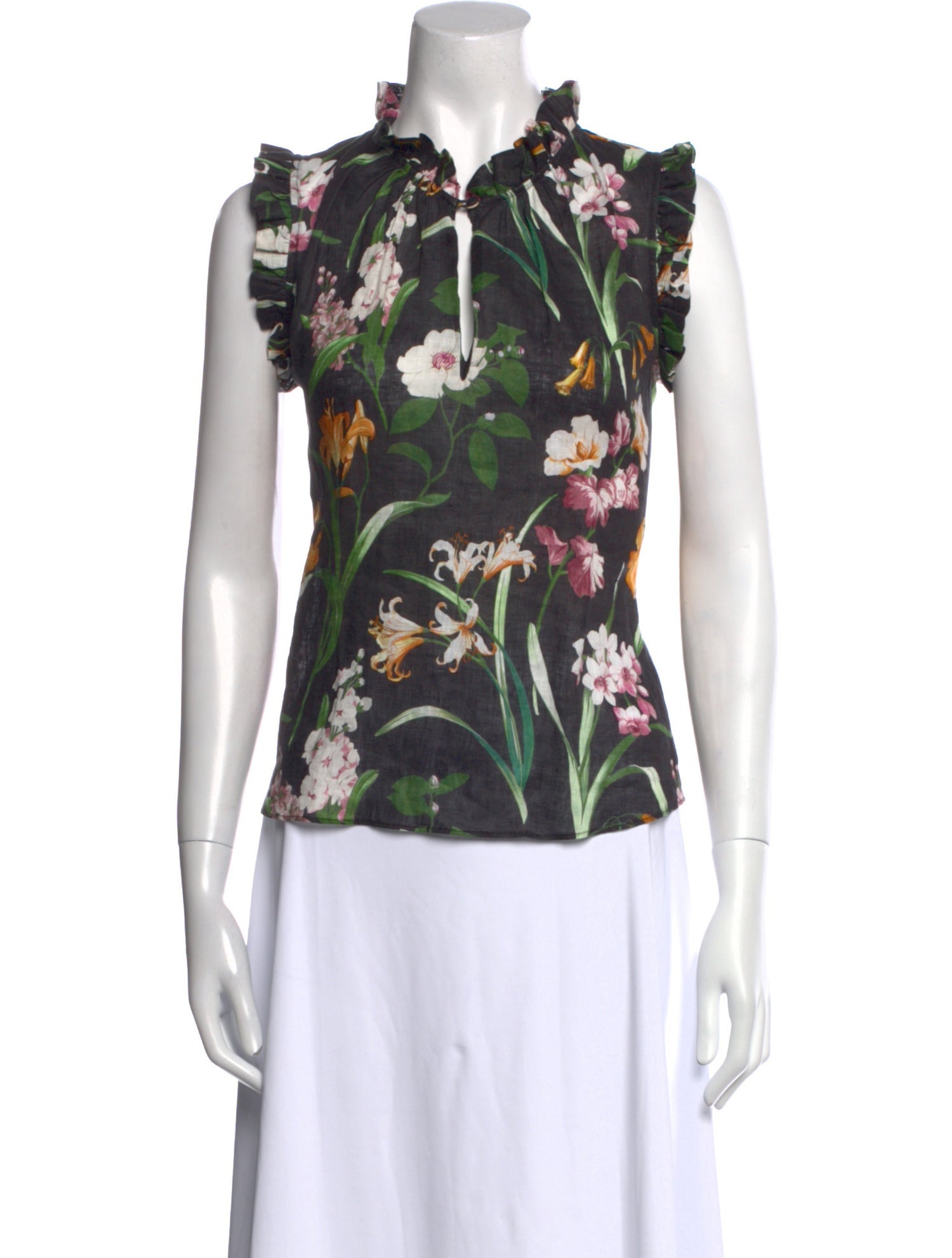 Christy Lynn Linen Floral Print Blouse