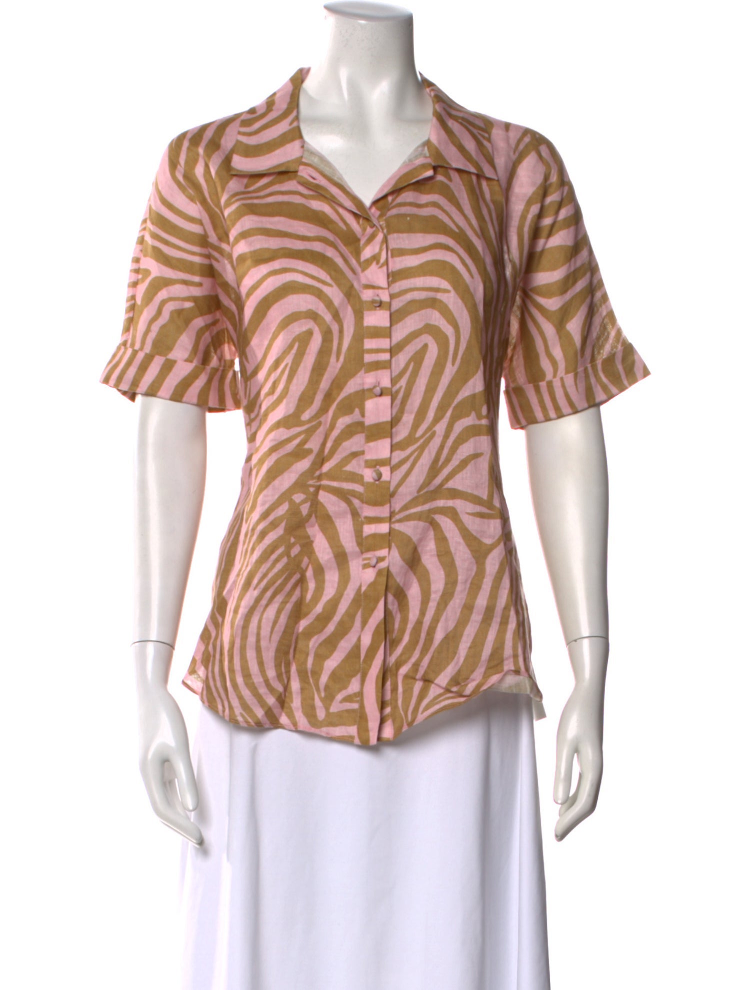 Christy Lynn Linen Animal Print Blouse