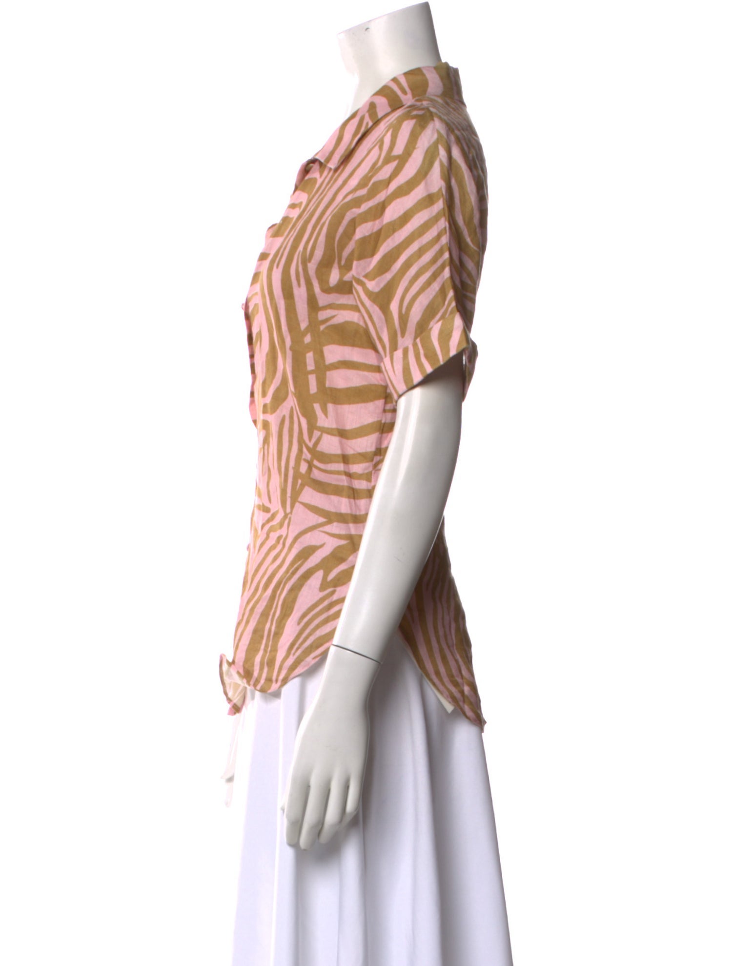 Christy Lynn Linen Animal Print Blouse