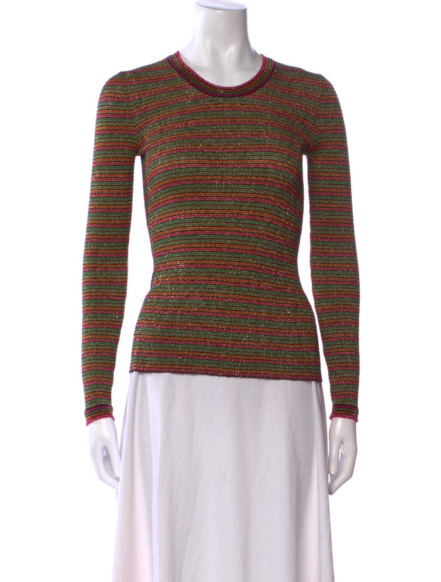 Crissa Linea Italiana Striped Scoop Neck Sweater