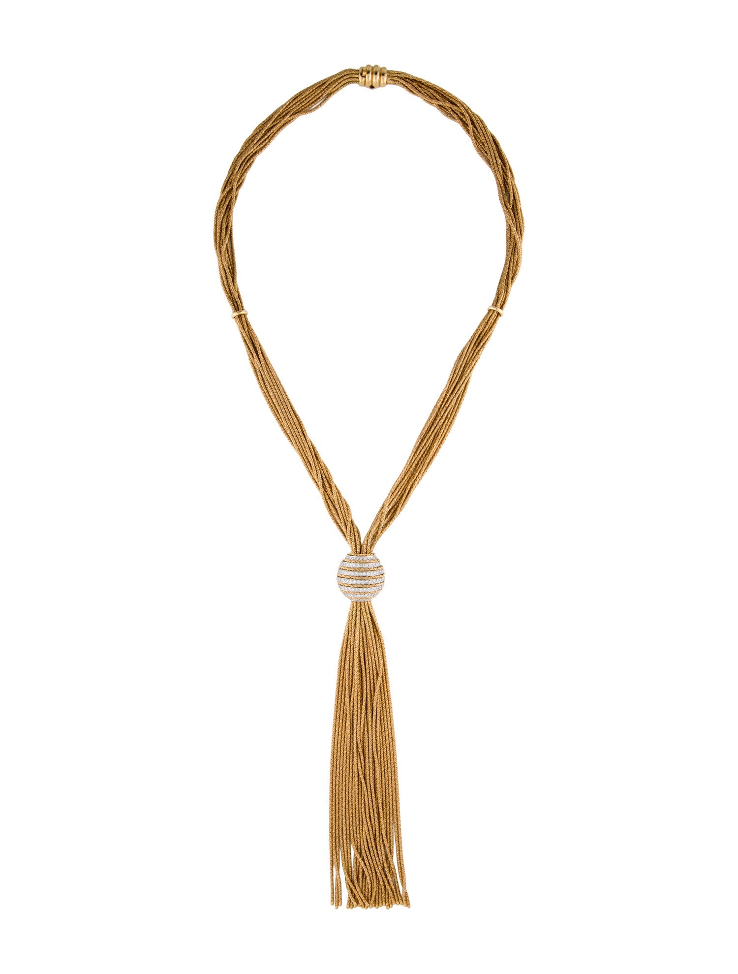 Cellini 18K 1.20ctw Diamond Multistrand Lariat Necklace