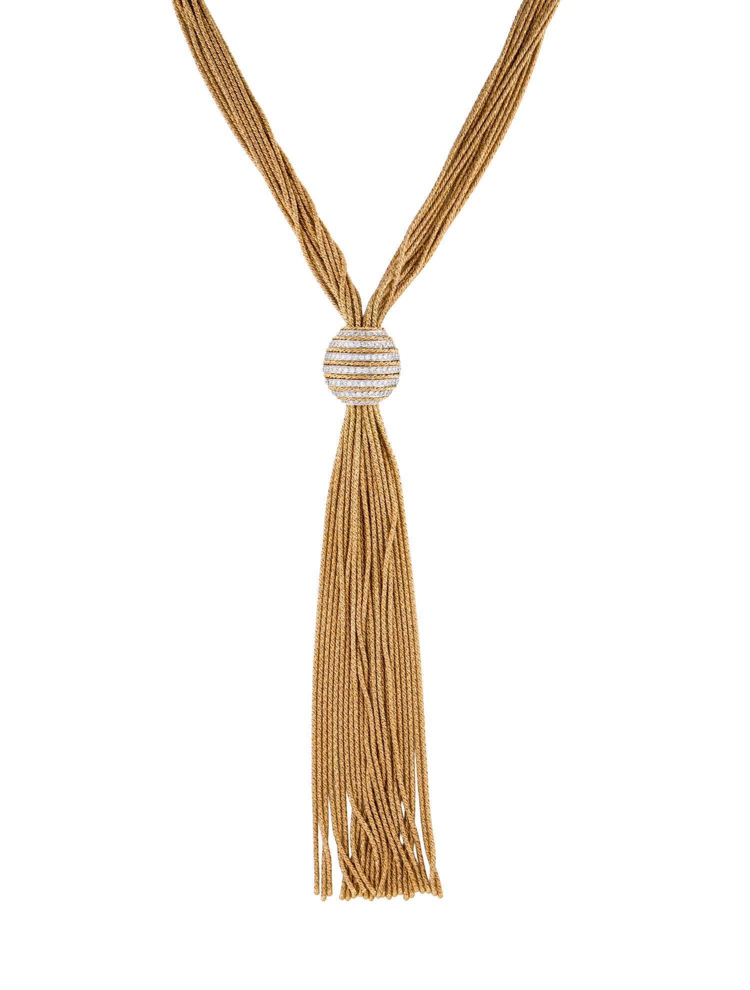 Cellini 18K 1.20ctw Diamond Multistrand Lariat Necklace