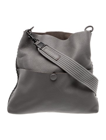 Pre-owned Callista Leather Messenger Bag In Gray