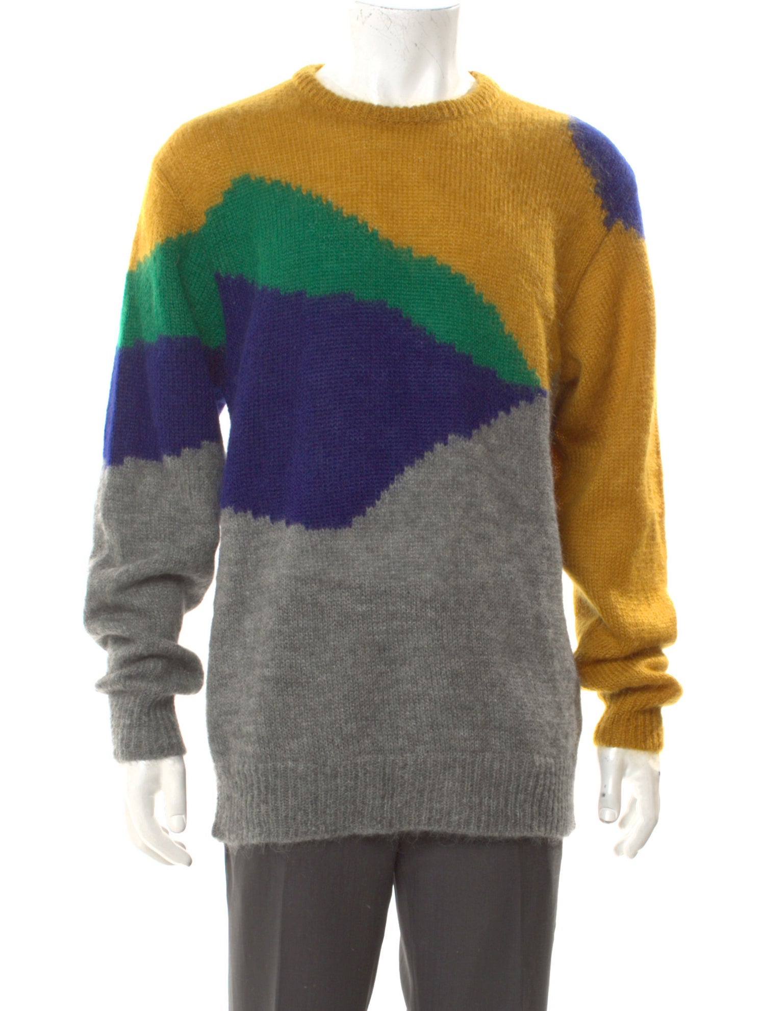 CLOT Colorblock Pattern Crew Neck Pullover w/ Tags