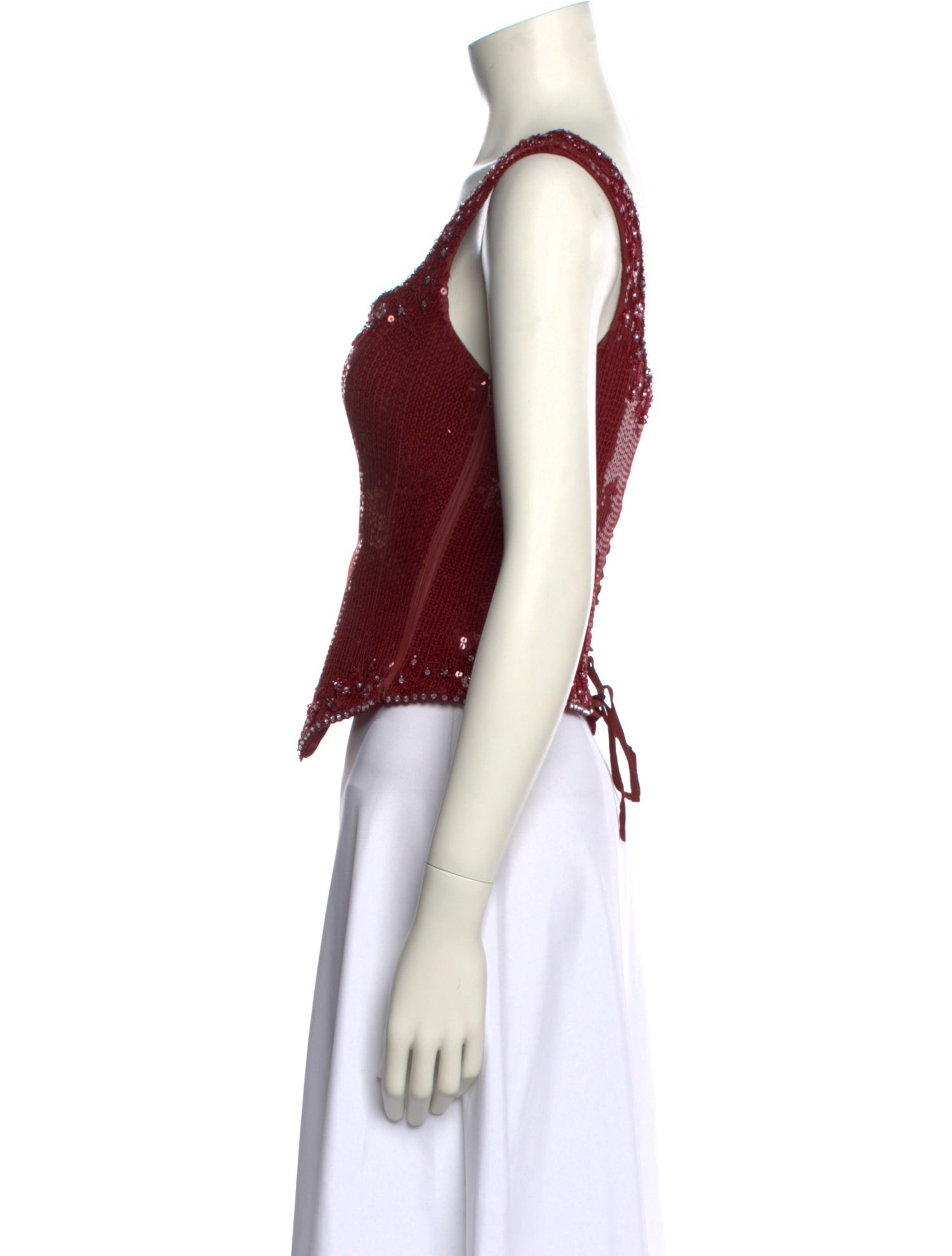 Clio Peppiatt Square Neckline Sleeveless Crop Top