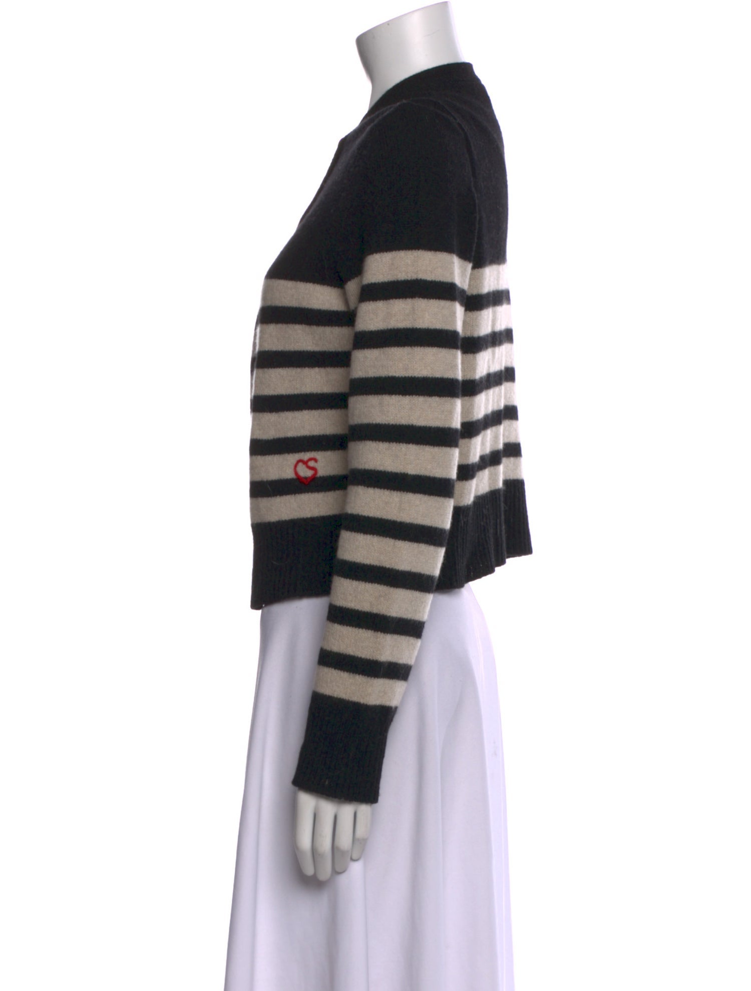 Claudia Schiffer X Frame Cashmere Striped Sweater