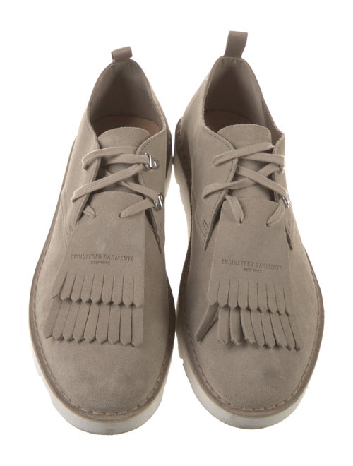 Clarks Suede Fringe Trim Accent Derby Shoes