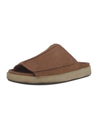 Clarks Suede Whipstitch Trim Slides